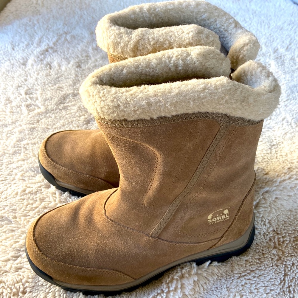 Sorel Tan Suede Winter Shearling-Lined Boots